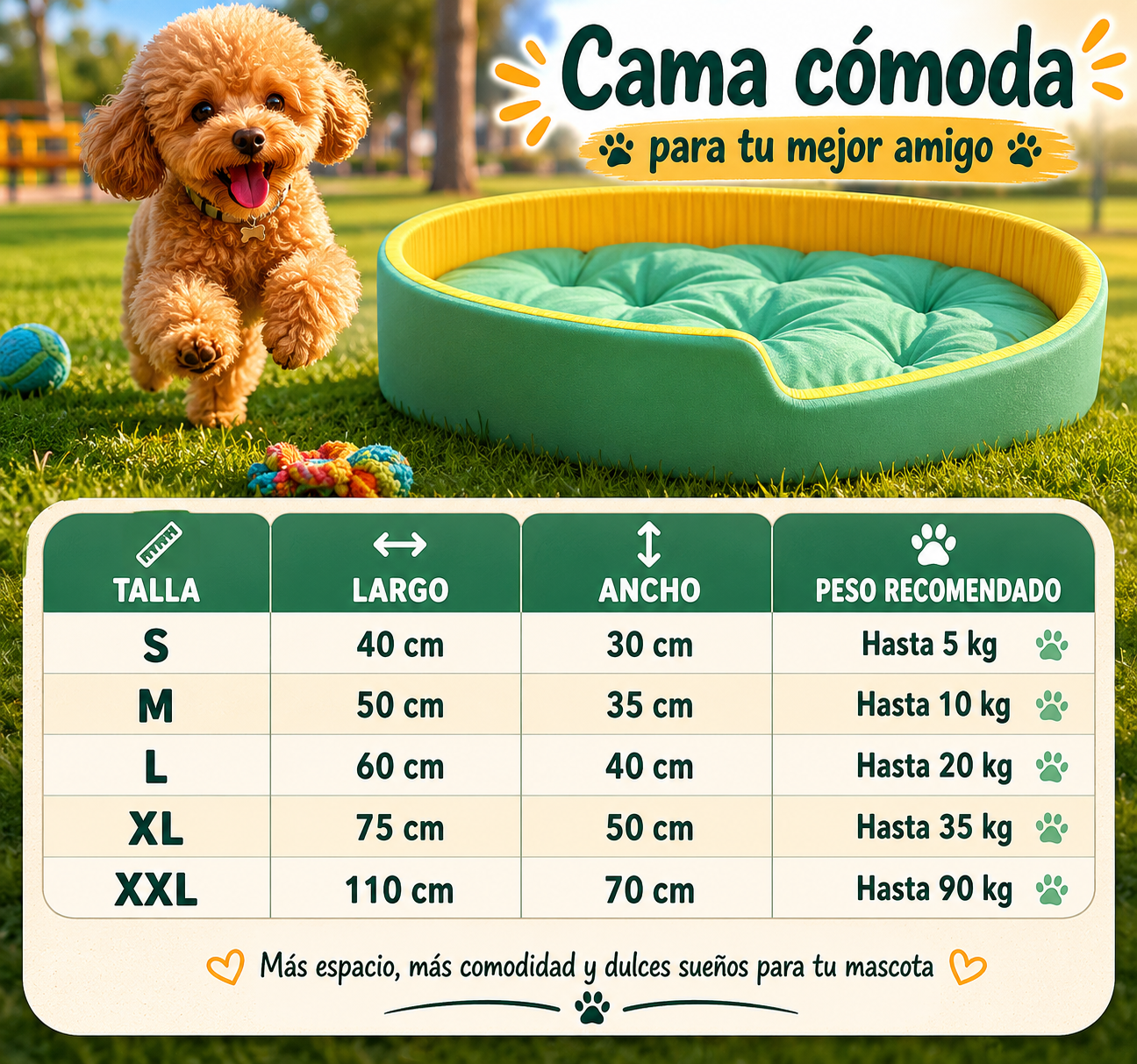 Cama Universal para Perros y gatos con Cobertura Lavable y Extraíble